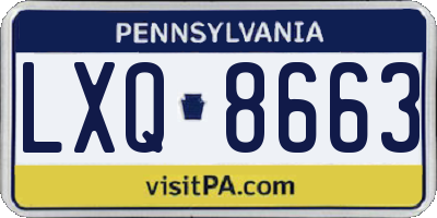 PA license plate LXQ8663