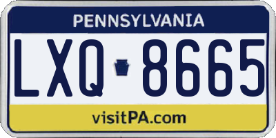 PA license plate LXQ8665