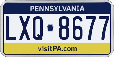PA license plate LXQ8677