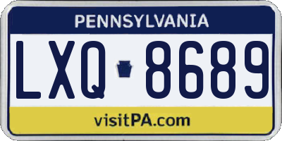 PA license plate LXQ8689