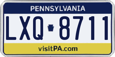 PA license plate LXQ8711