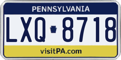 PA license plate LXQ8718