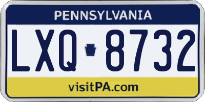 PA license plate LXQ8732