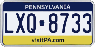 PA license plate LXQ8733