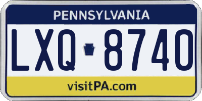 PA license plate LXQ8740