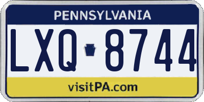 PA license plate LXQ8744