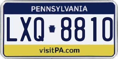 PA license plate LXQ8810