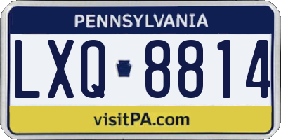 PA license plate LXQ8814
