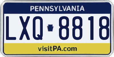 PA license plate LXQ8818