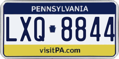 PA license plate LXQ8844