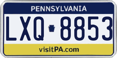 PA license plate LXQ8853