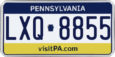 PA license plate LXQ8855