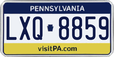 PA license plate LXQ8859