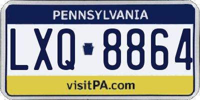 PA license plate LXQ8864