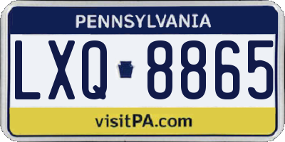 PA license plate LXQ8865