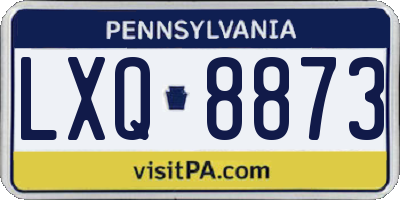 PA license plate LXQ8873