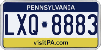 PA license plate LXQ8883