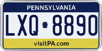PA license plate LXQ8890