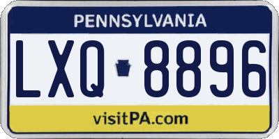 PA license plate LXQ8896