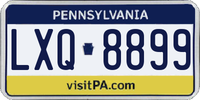 PA license plate LXQ8899