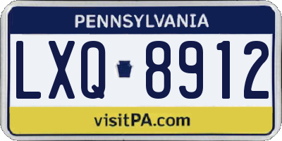 PA license plate LXQ8912