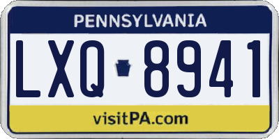 PA license plate LXQ8941
