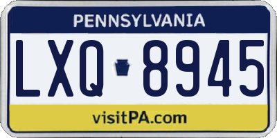 PA license plate LXQ8945
