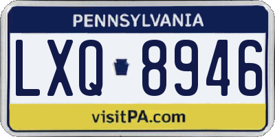 PA license plate LXQ8946