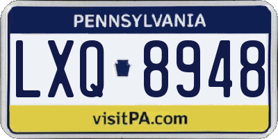 PA license plate LXQ8948