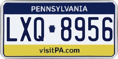 PA license plate LXQ8956