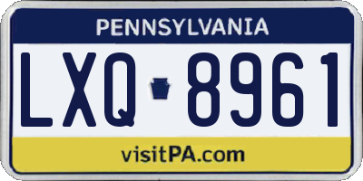 PA license plate LXQ8961