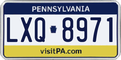 PA license plate LXQ8971