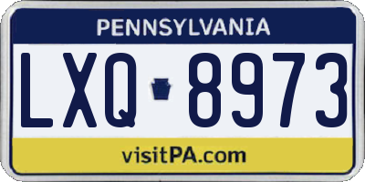 PA license plate LXQ8973