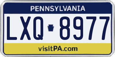 PA license plate LXQ8977