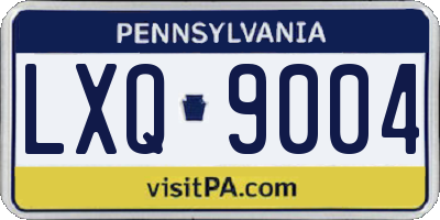 PA license plate LXQ9004