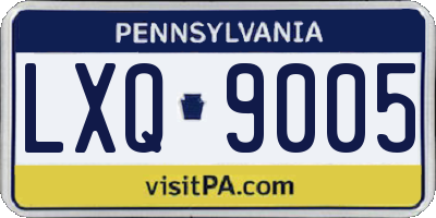 PA license plate LXQ9005