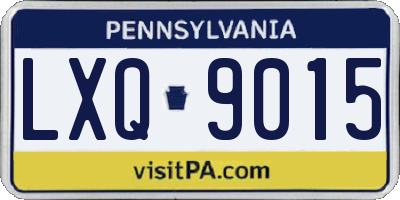 PA license plate LXQ9015