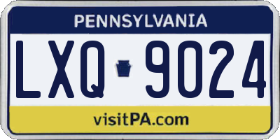 PA license plate LXQ9024
