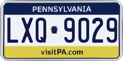 PA license plate LXQ9029