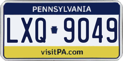 PA license plate LXQ9049