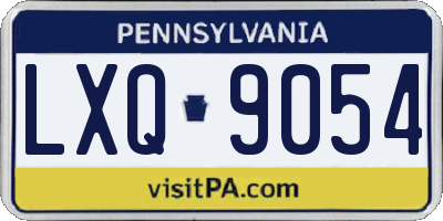 PA license plate LXQ9054