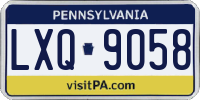 PA license plate LXQ9058