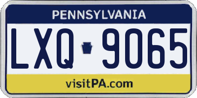 PA license plate LXQ9065