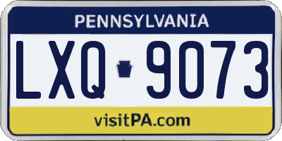 PA license plate LXQ9073