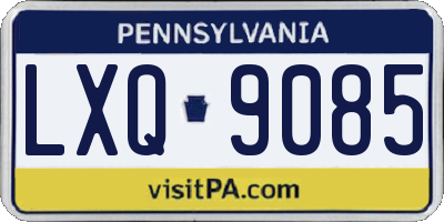 PA license plate LXQ9085