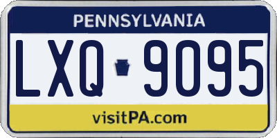 PA license plate LXQ9095