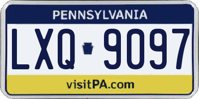 PA license plate LXQ9097