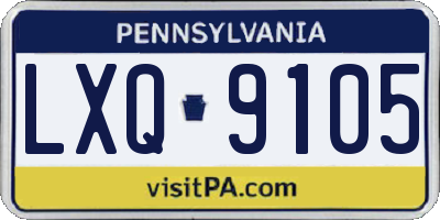PA license plate LXQ9105