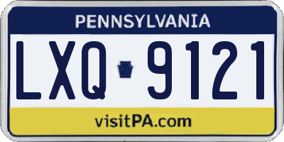 PA license plate LXQ9121