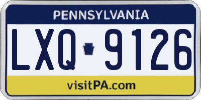 PA license plate LXQ9126
